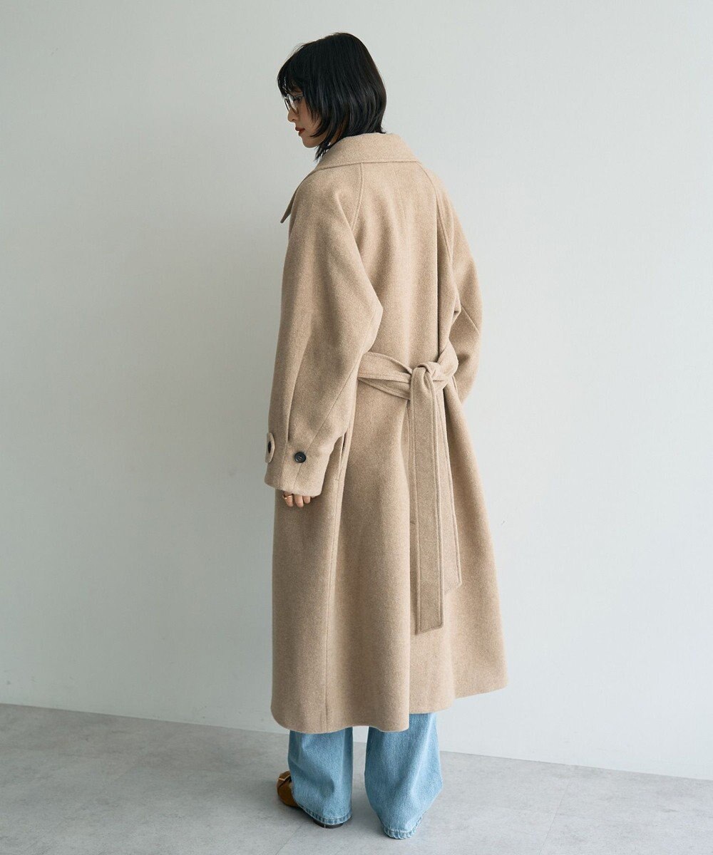 YECCA VECCA ウール混ステンカラーロングコート 