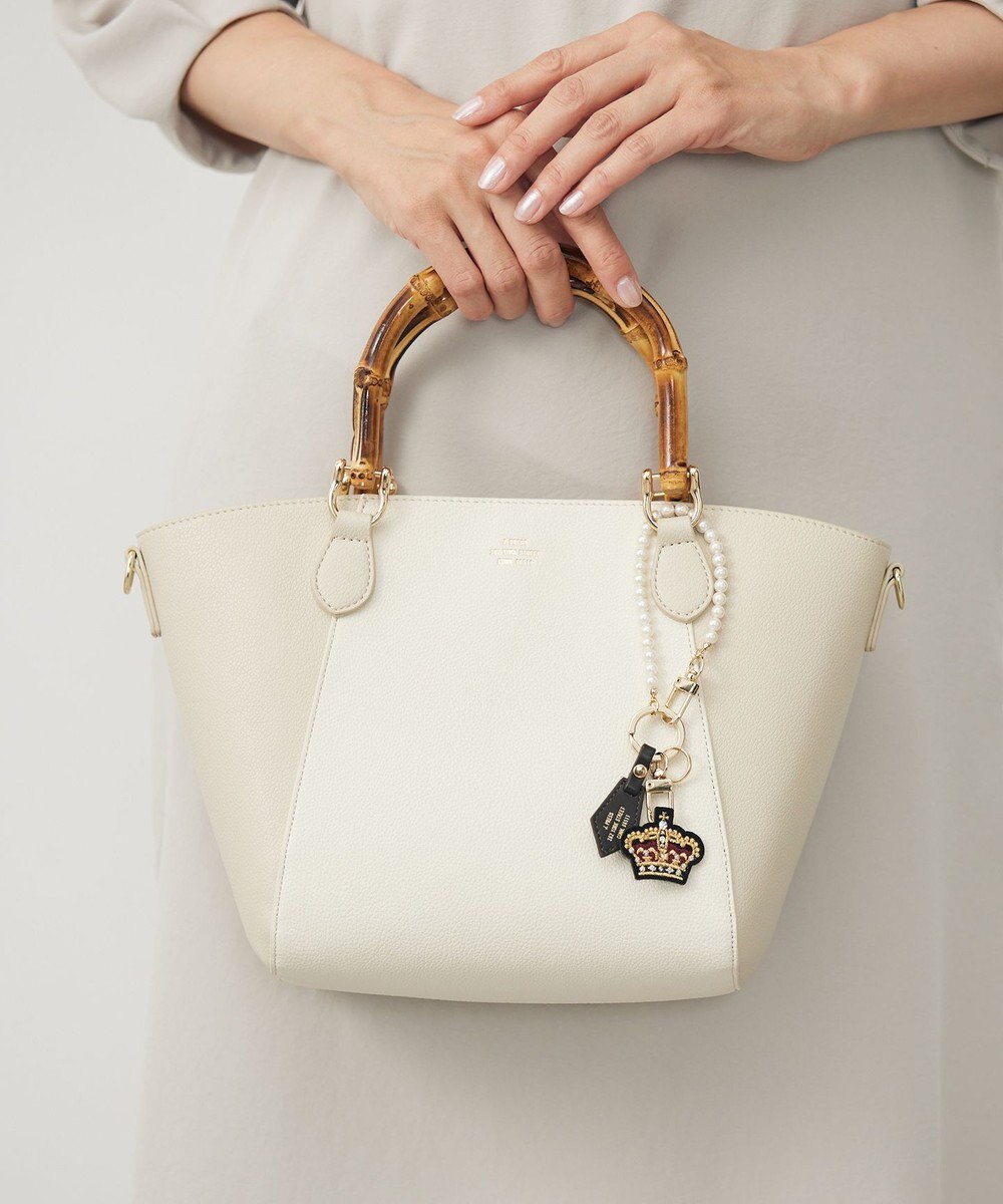 J.PRESS LADIES 【本革・2way】ワッペン バッグ チャーム 