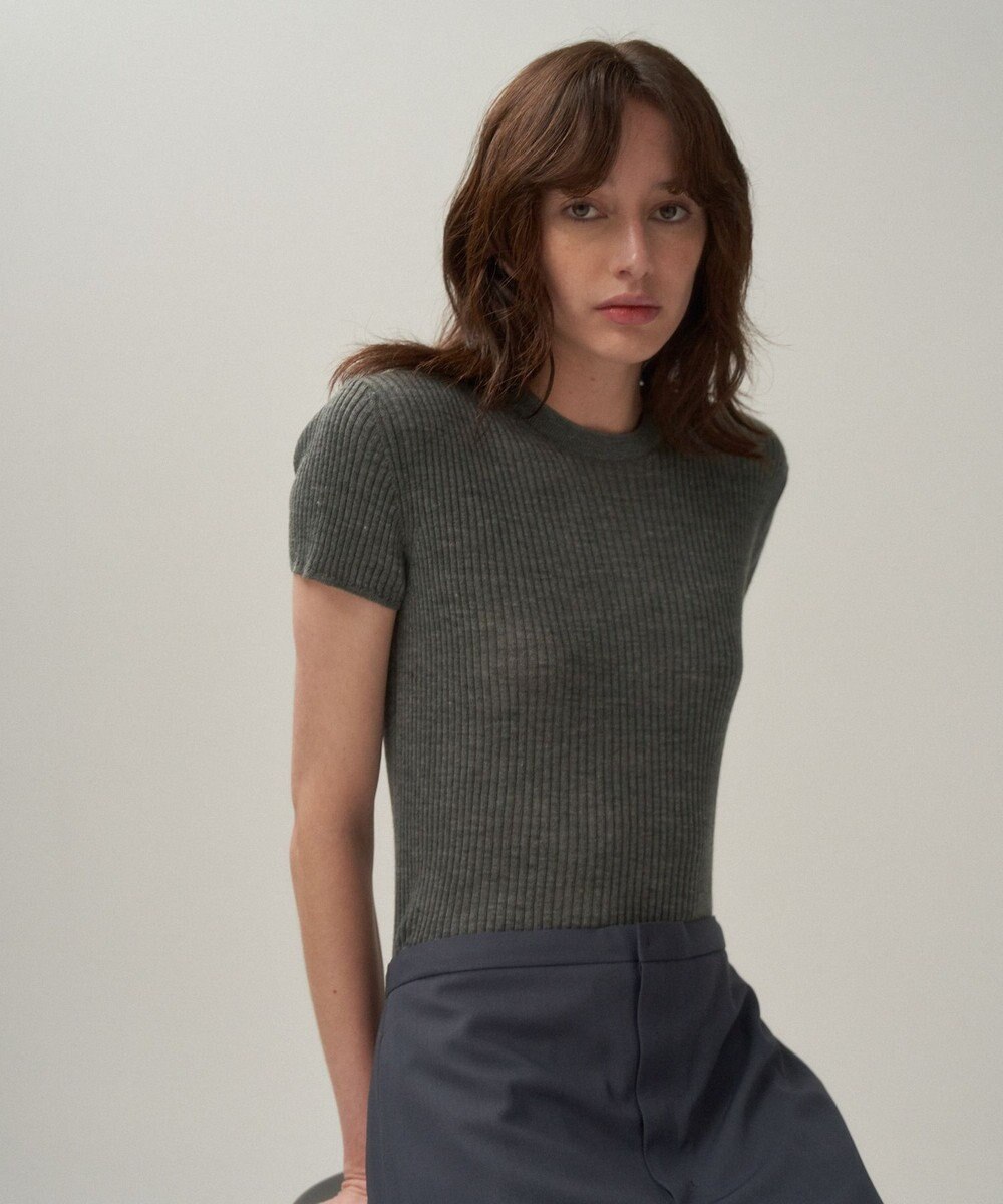 ATON RAMIE WOOL RIB | ショートスリーブセーター 