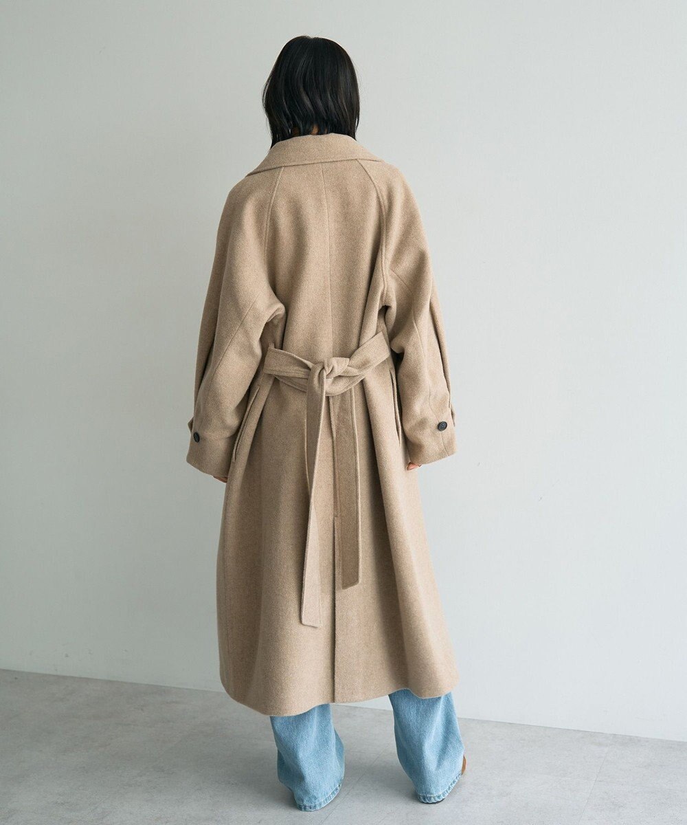 YECCA VECCA ウール混ステンカラーロングコート 
