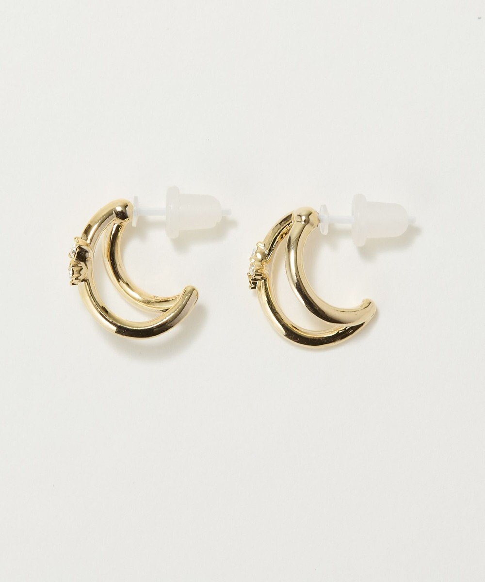 Phoebe 〈アレルギー対応〉シャイニーダブルフープセラミックピアス　ゴールド 