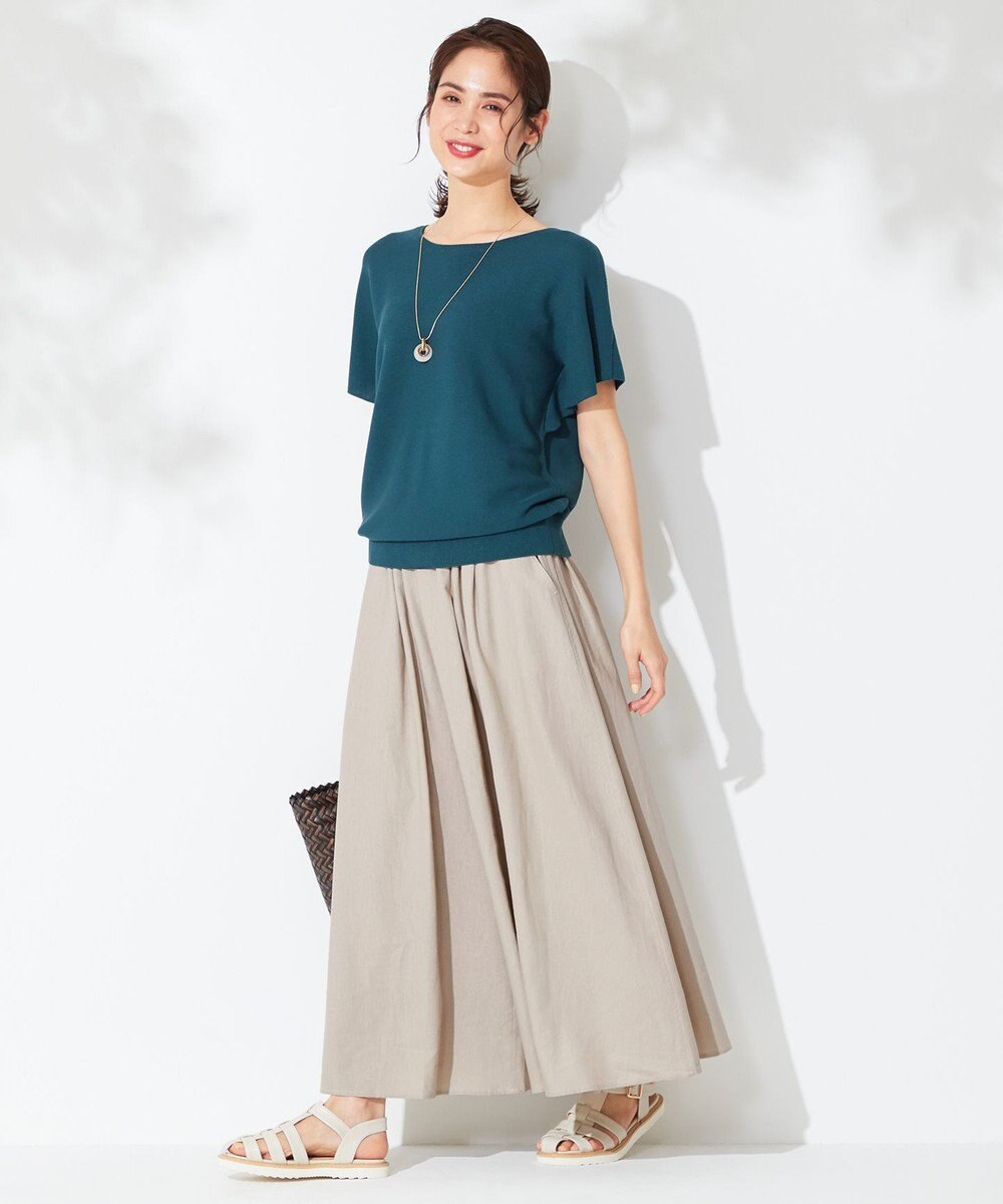 ANY 【接触冷感・UVケア】清涼リネン ガウチョパンツ 