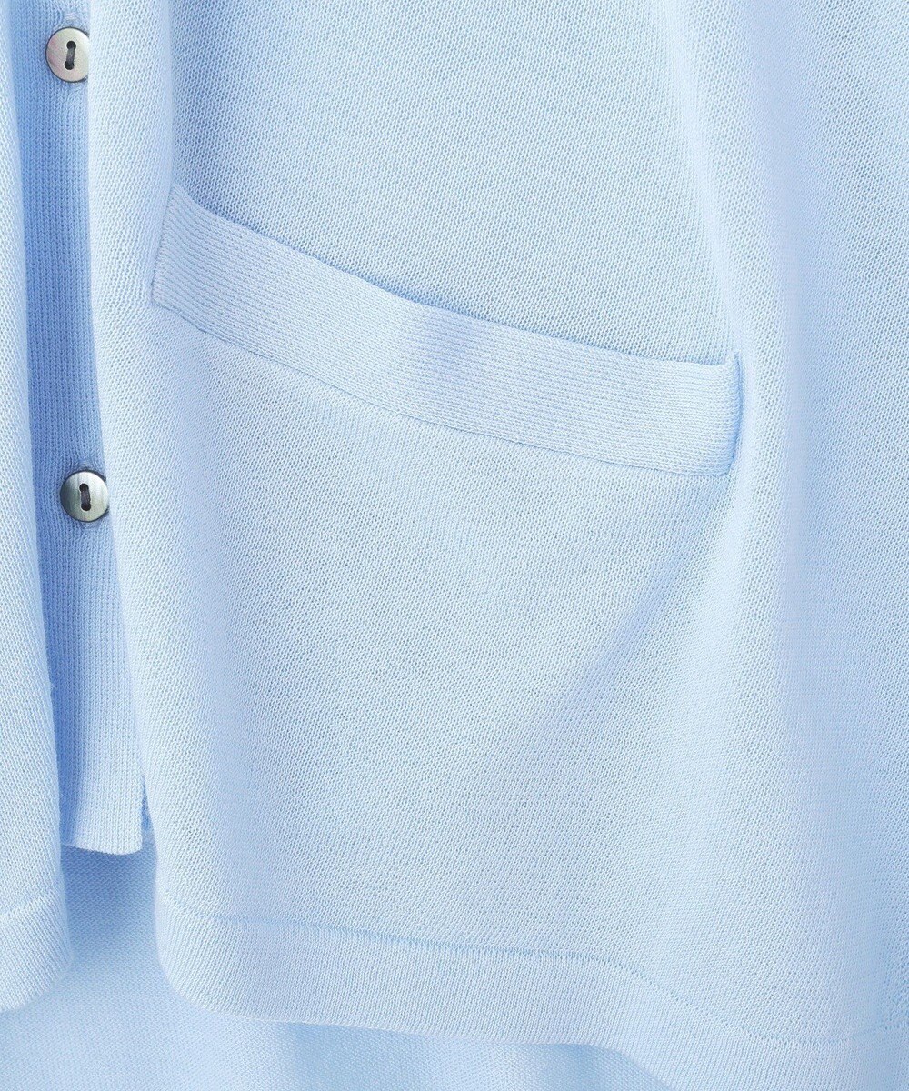 YECCA VECCA ハイゲージミドル丈Vネックカーディガン 