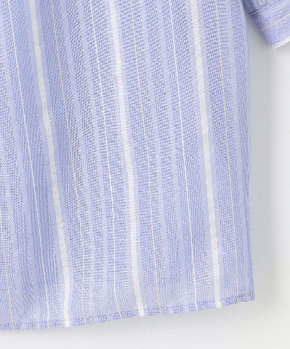 J.PRESS LADIES 【洗える】SHEERストライプ クルーネック ブラウス 