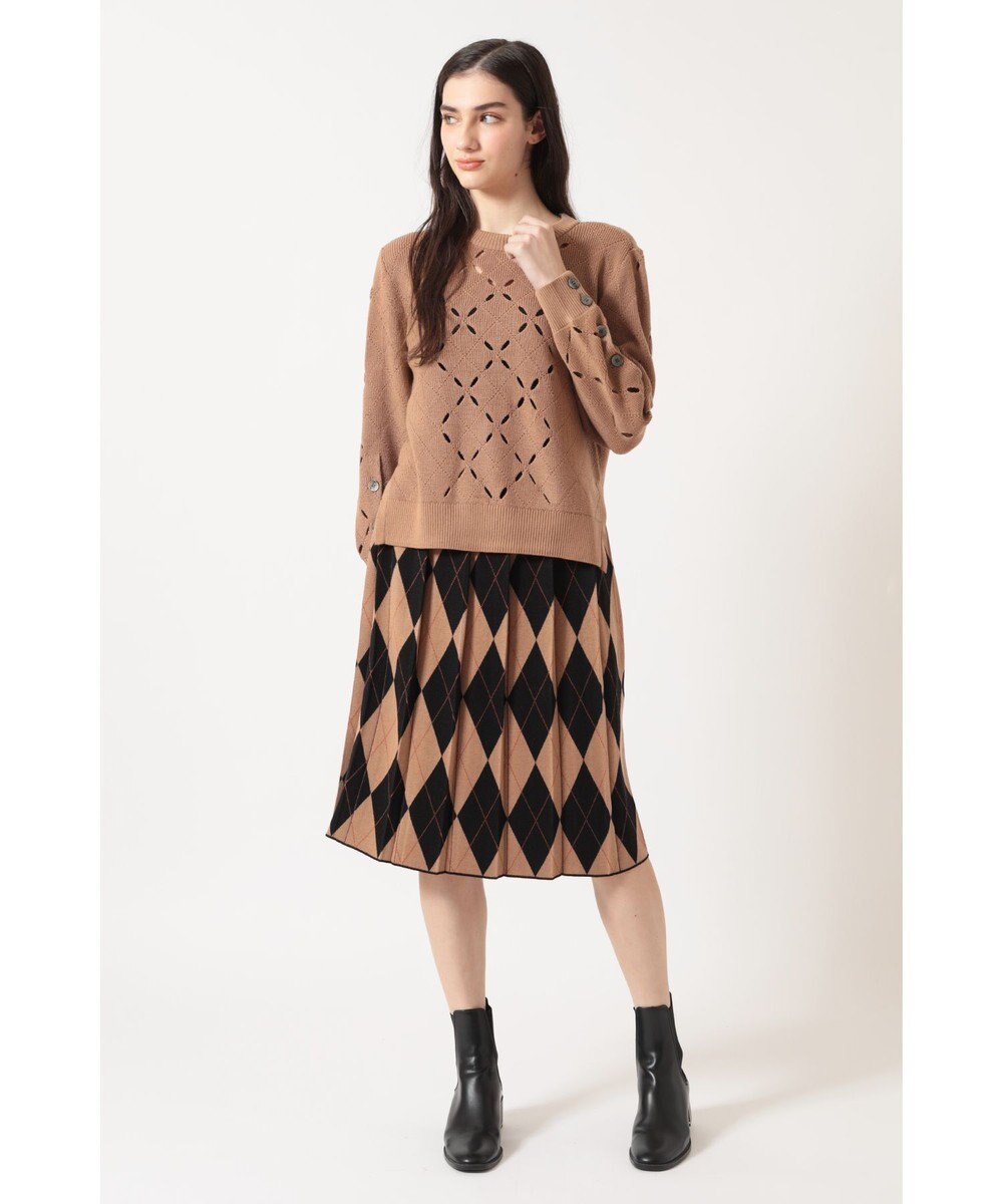 DAKS ダイヤ柄シアーニット プルオーバー 