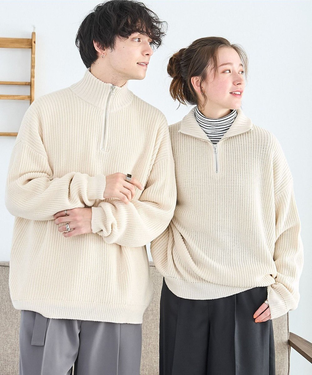 WEGO オーバーフィットハーフジッププルオーバー 