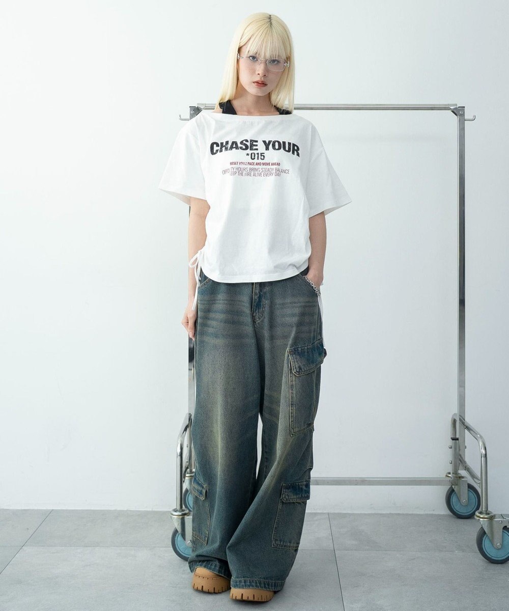 WEGO ホルターネックレイヤードワンショルT 