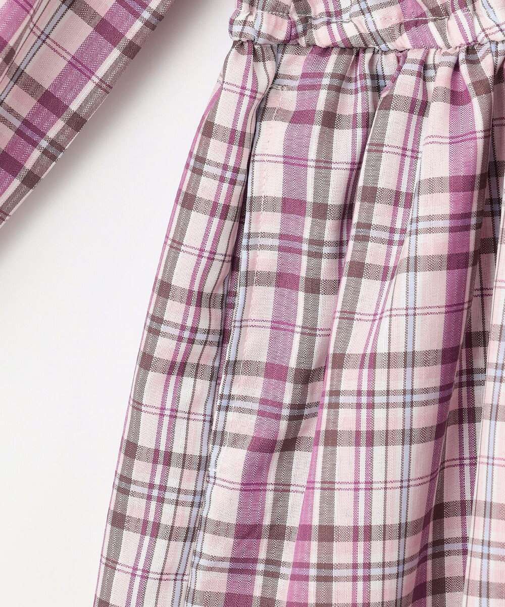 ANY KIDS チェックドッキングワンピース 