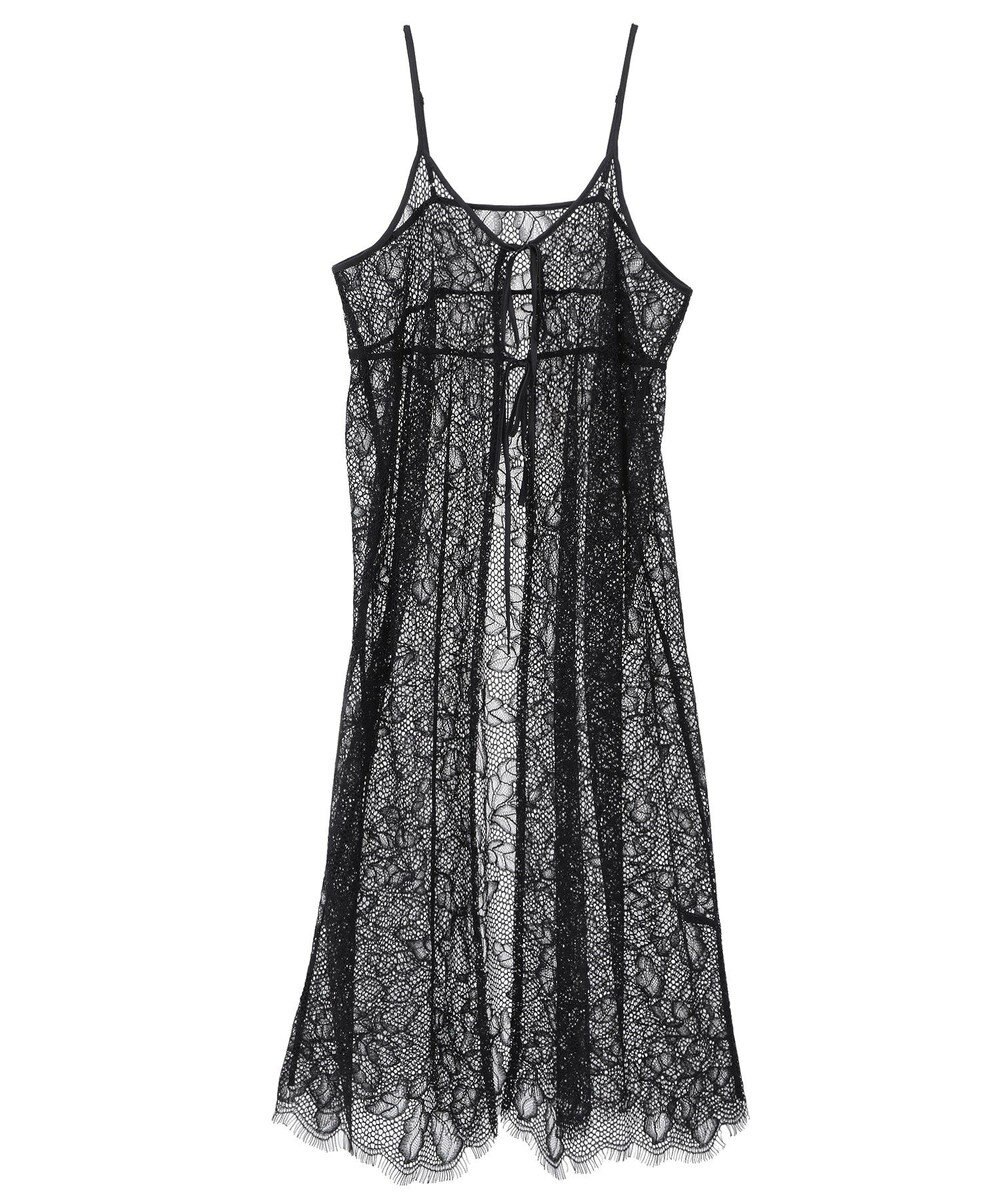 YECCA VECCA リーフ柄レースキャミワンピース 