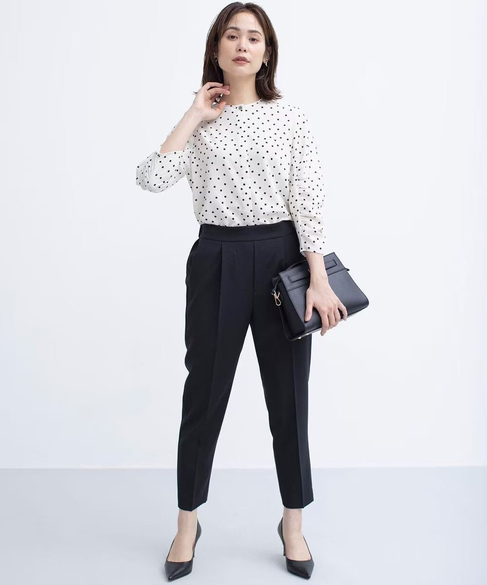 組曲 ドットジョーゼットプリント ブラウス 