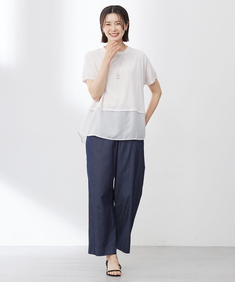 J.PRESS LADIES L 【洗える・抗菌防臭】FABRIC コンビ ニット 