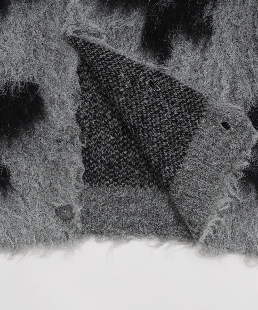 WEGO 【ユニセックス着用ITEM/MLサイズ展開】モヘアタッチパターンカーディガン 