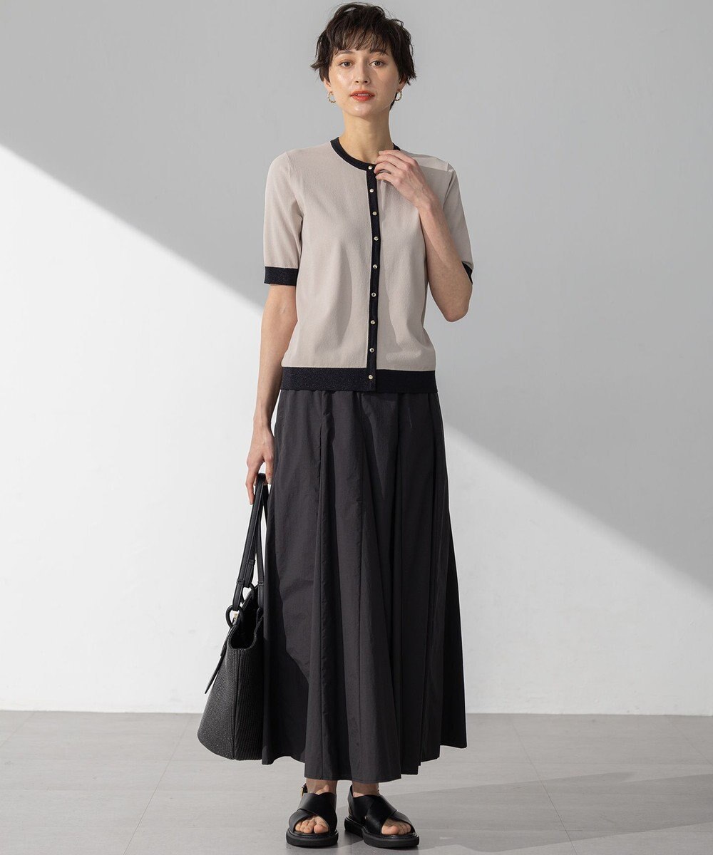 23区 S 【WEB&一部店舗限定/洗える】レーヨンポリエステルストレッチ 半袖 カーディガン 