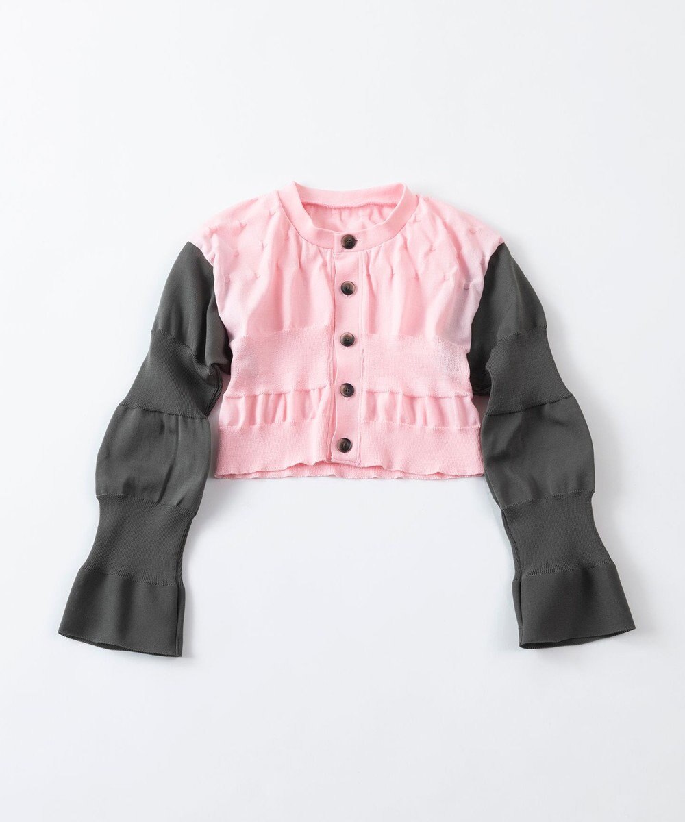 TRICOTE バイカラーショートカーディガン 