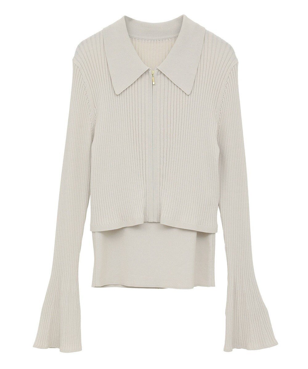 YECCA VECCA 【2点SET】キャミセット襟付きZIPカーディガン 