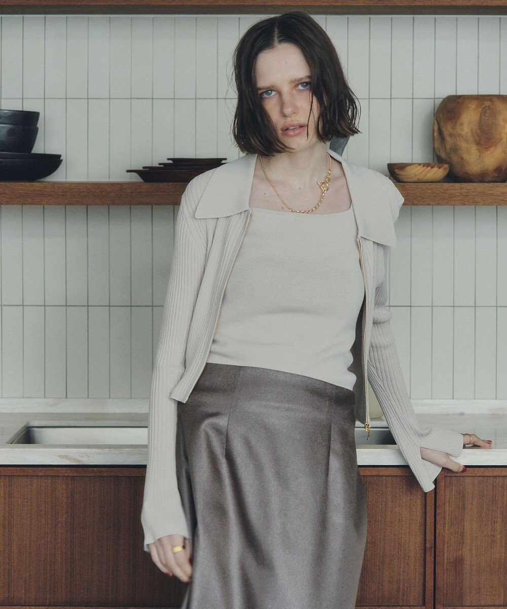 YECCA VECCA 【2点SET】キャミセット襟付きZIPカーディガン 