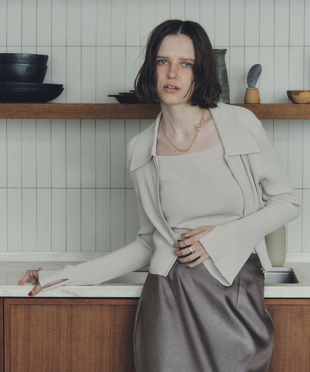 YECCA VECCA 【2点SET】キャミセット襟付きZIPカーディガン 