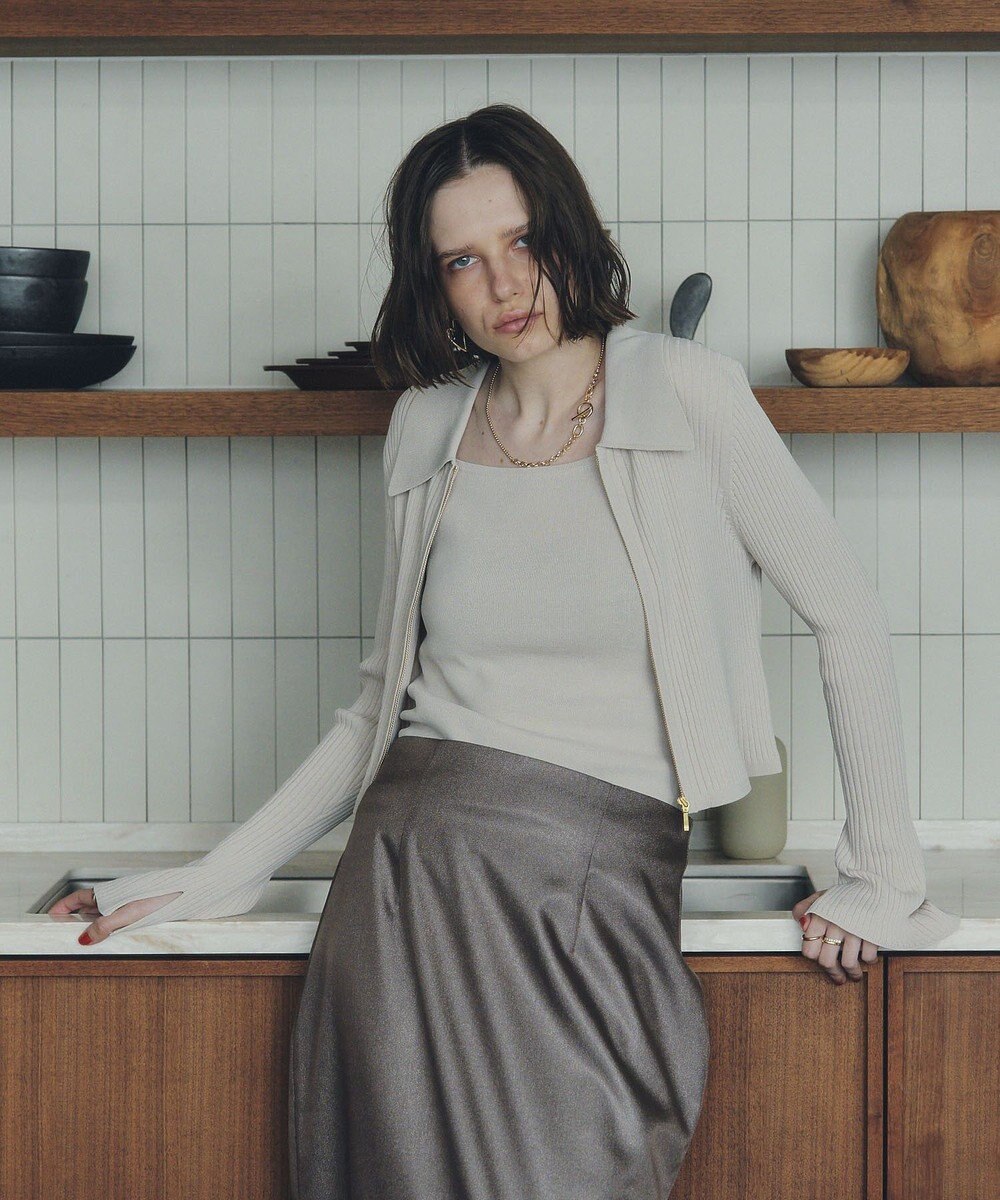 YECCA VECCA 【2点SET】キャミセット襟付きZIPカーディガン 