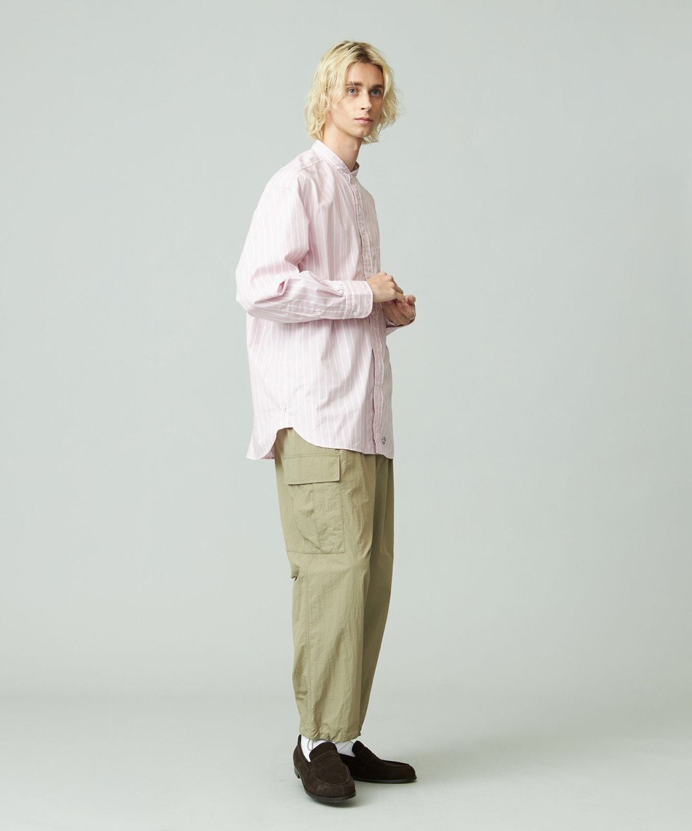 J.PRESS YORK STREET 【UNISEX】タイプライターストライプ バンドカラーシャツ 