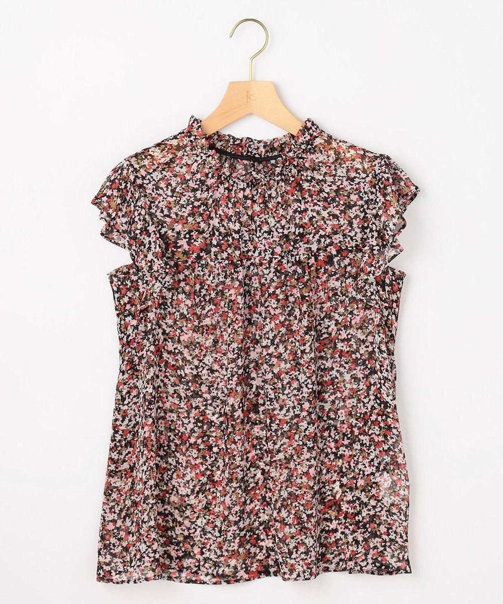 組曲 【先行予約】インプレッションフラワープリント フリルブラウス 