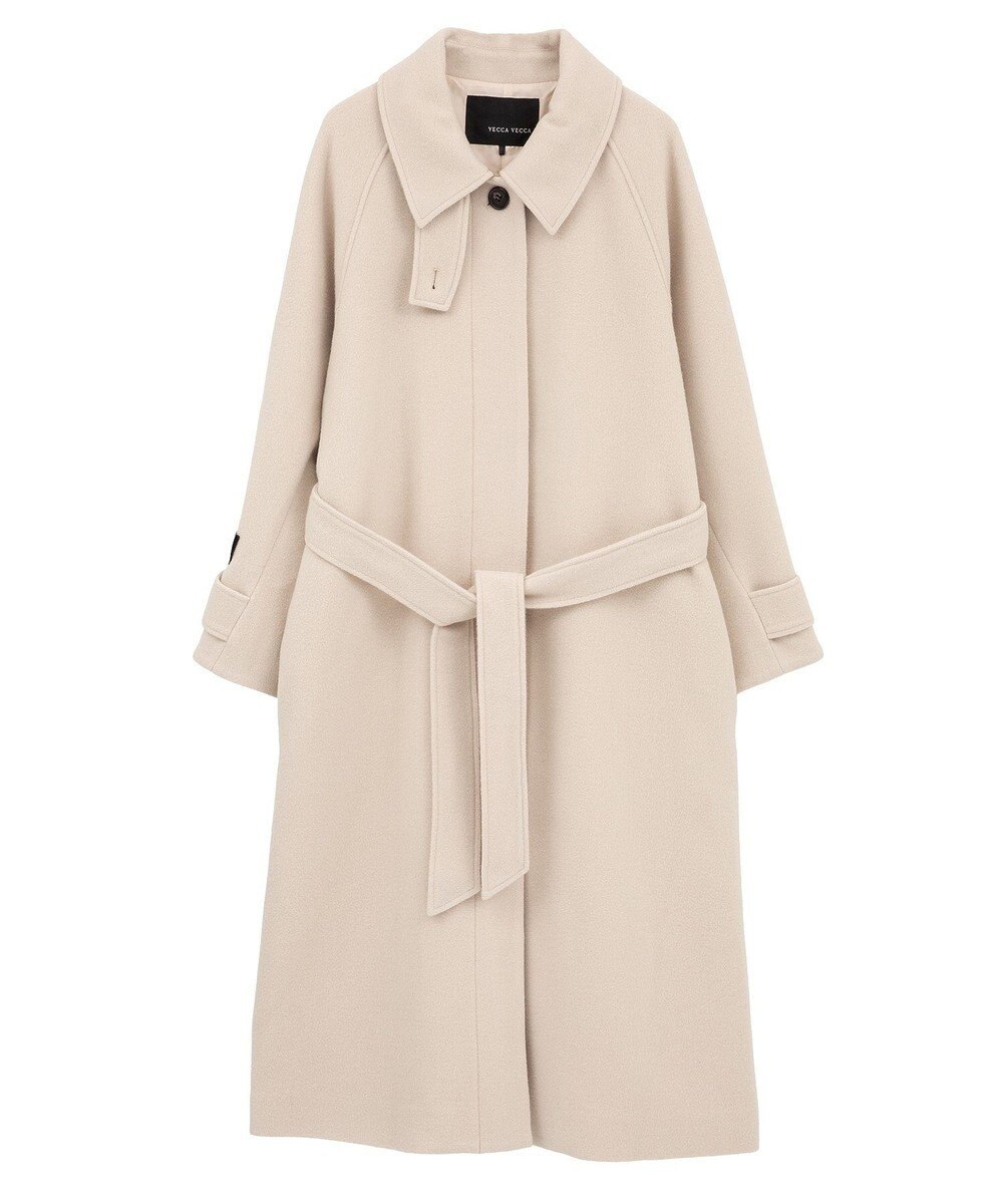YECCA VECCA ウール混ステンカラーロングコート 