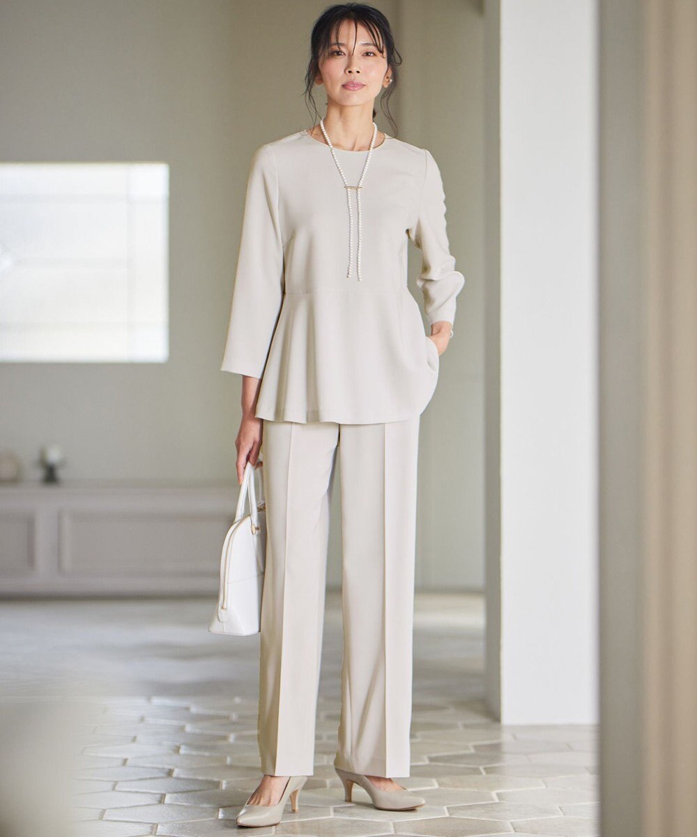 23区 L 【VERY3月号掲載/セットアップ対応】トリアセダブルジョーゼット フルレングス パンツ 