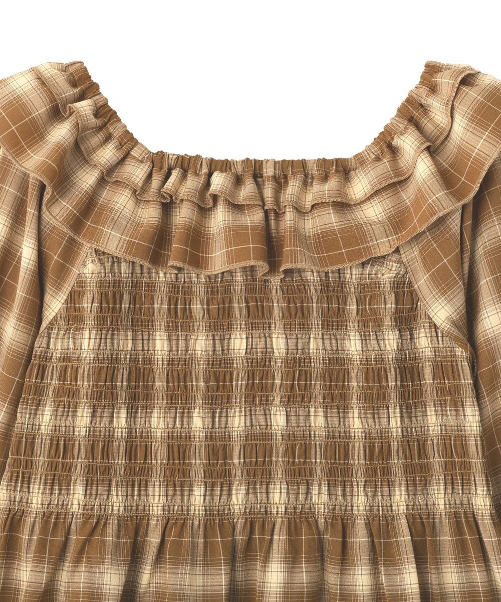 earth music&ecology 【予約】チェックシャーリングブラウス 