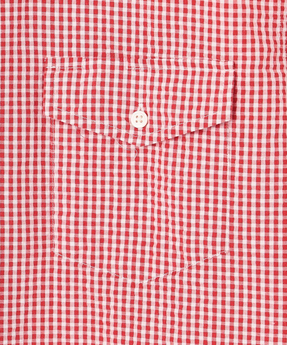 J.PRESS MEN オーガニックコットンサッカーギンガムチェックシャツ 