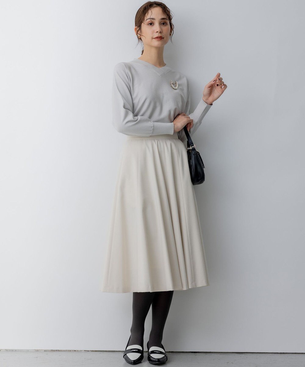 組曲 T/Rツイルストレッチ フレアスカート 