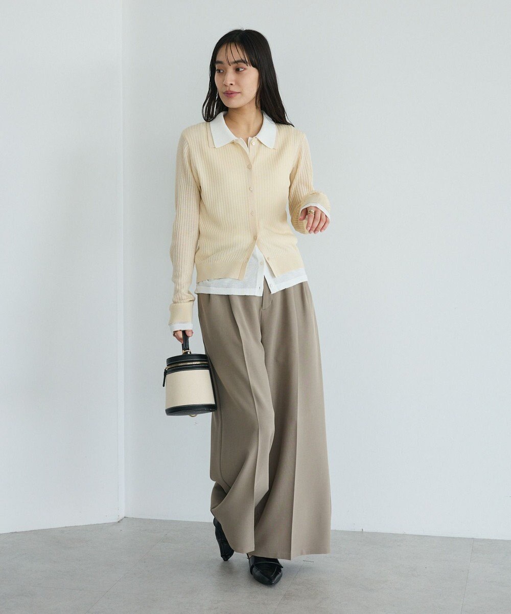 CRAFT STANDARD BOUTIQUE レイヤードポロ衿カーディガン 