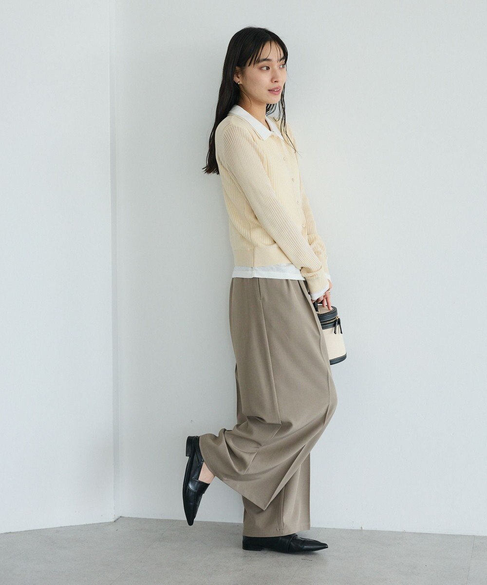 CRAFT STANDARD BOUTIQUE レイヤードポロ衿カーディガン 