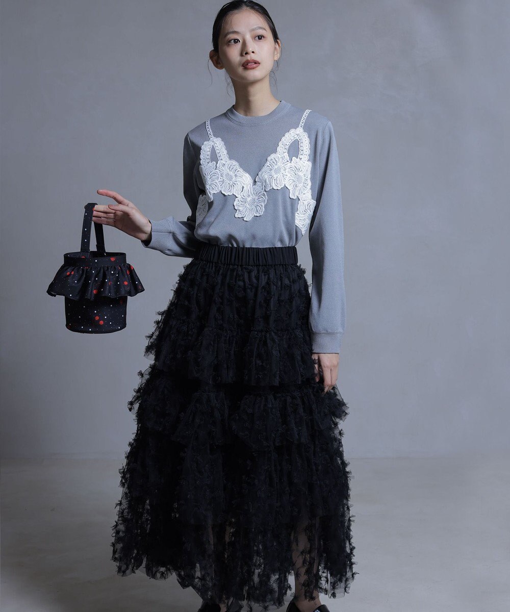 組曲 S 【組曲×setsuko sagittaire】レーシートラック プルニット 