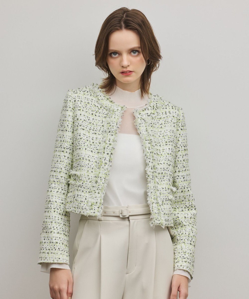 GRACE CONTINENTAL ミックスツイードジャケット 