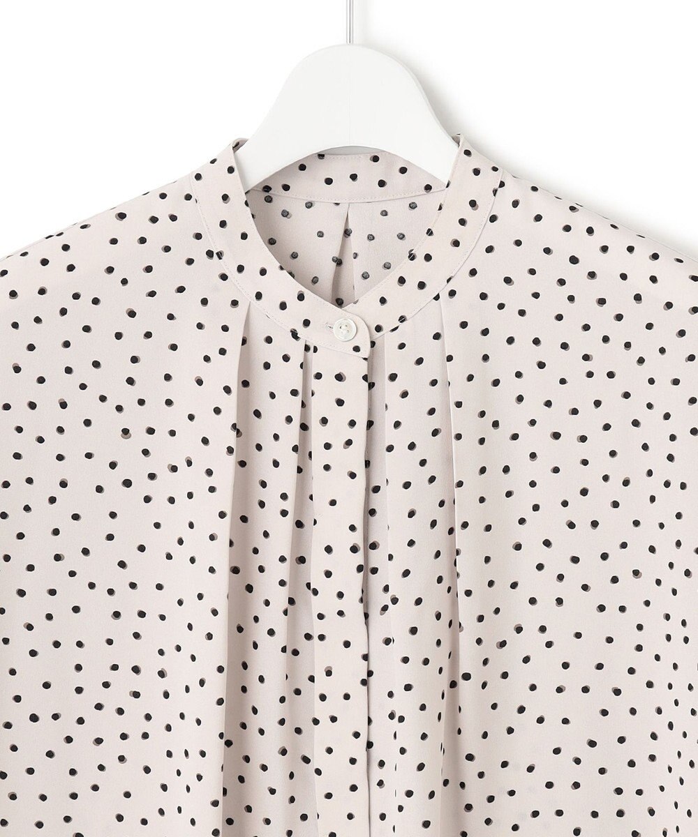 23区 【セットアップ対応/洗える】バックサテンアムンゼン ドットプリント ブラウス 