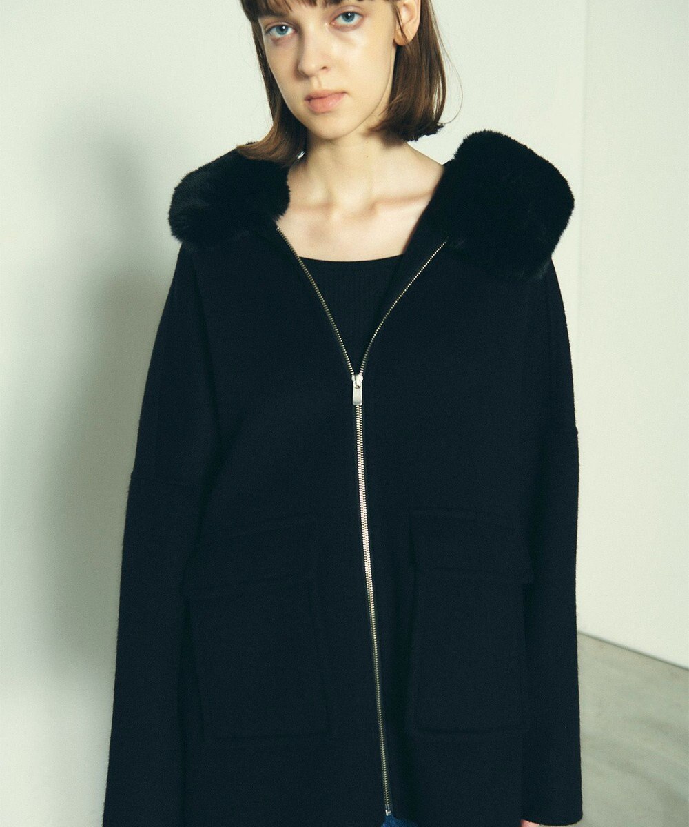 GRACE CONTINENTAL フードファーリバーポンチョ 