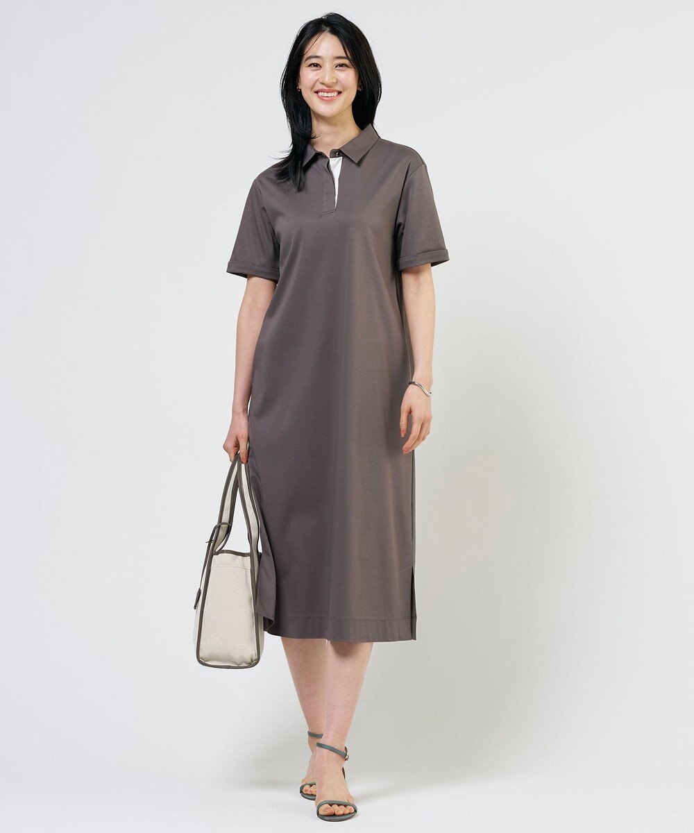 J.PRESS LADIES S 【WEB限定】コットンスムース ポロワンピース 