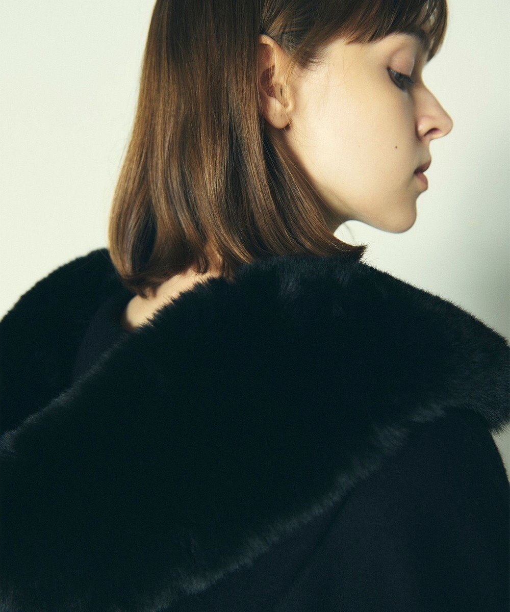 GRACE CONTINENTAL フードファーリバーポンチョ 