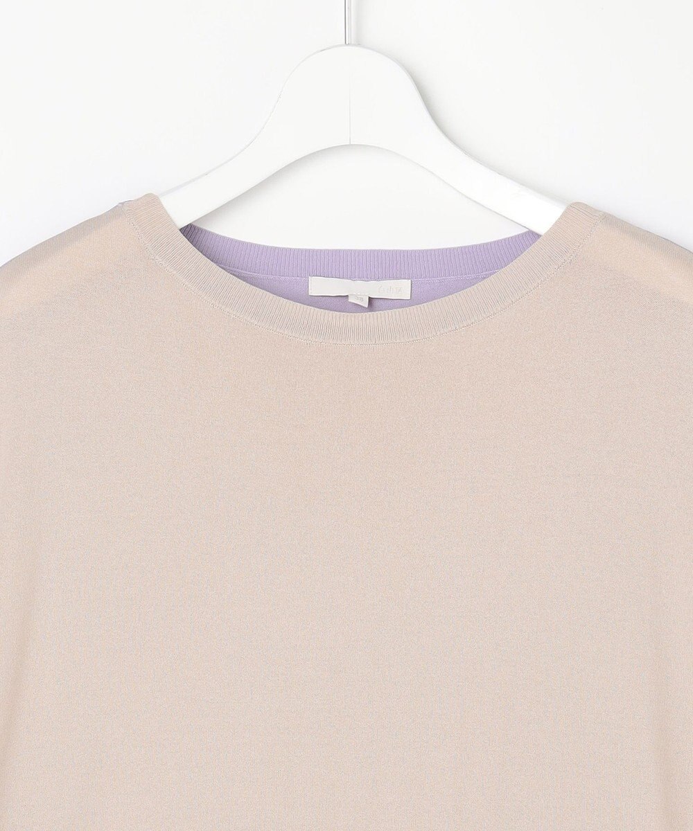 自由区 【大人のバイカラー】ライトクレープストレッチ プルオーバー 