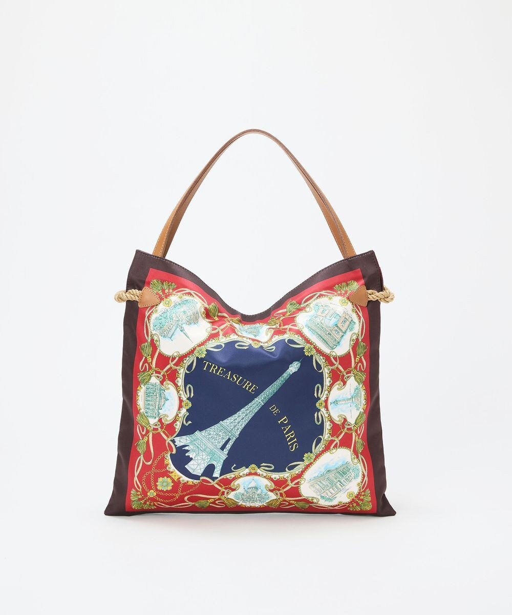TOPKAPI 【TREASURE TOPKAPI】マイルドサテン スカーフ柄 トートバッグ 