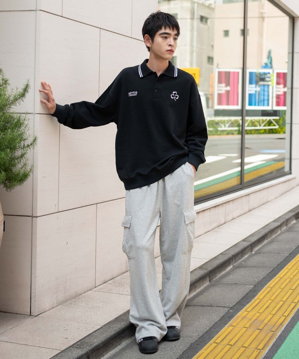 WEGO 【ユニセックス着用ITEM/MLサイズ展開】モチーフロゴポロスウェット 