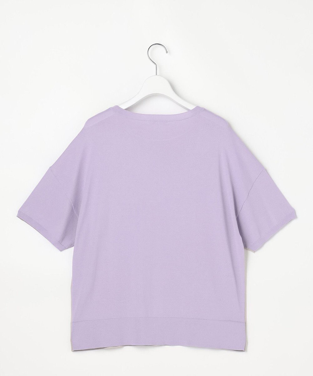 自由区 【大人のバイカラー】ライトクレープストレッチ プルオーバー 