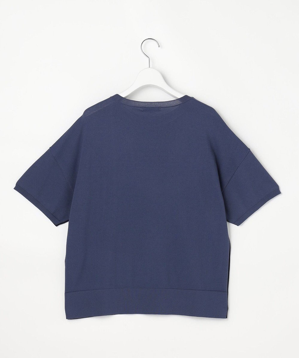 自由区 【大人のバイカラー】ライトクレープストレッチ プルオーバー 