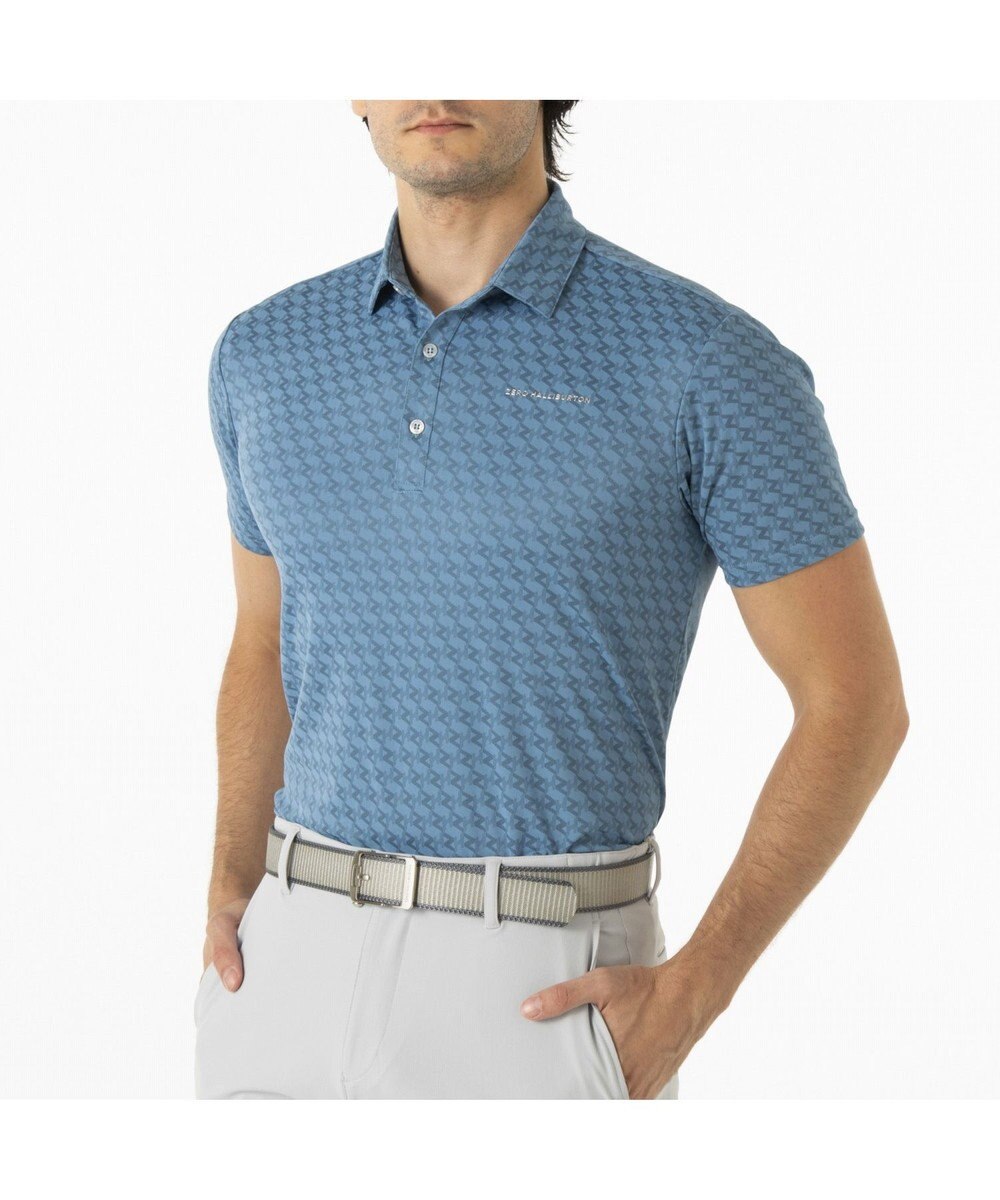 ZERO HALLIBURTON 【吸水速乾・UVケア】 ZHモノグラムジャガードポロシャツ ZHG-M5S6 82951 