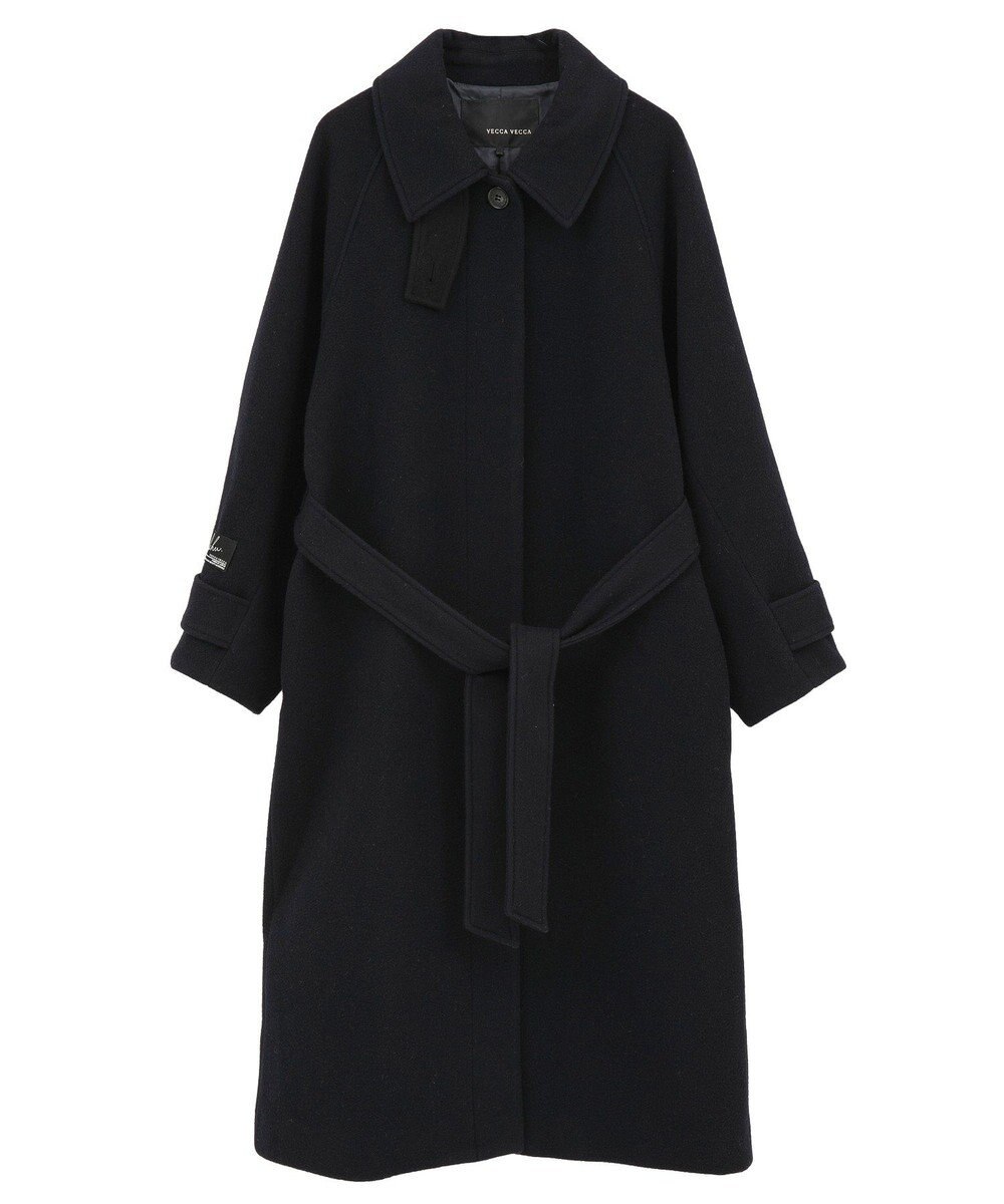 YECCA VECCA ウール混ステンカラーロングコート 