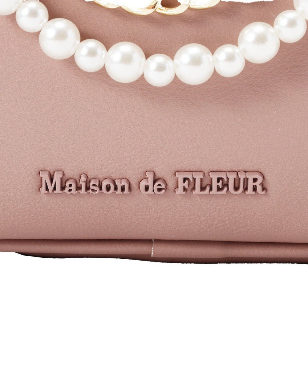 Maison de FLEUR チャーム付きワイドボストンバッグ 