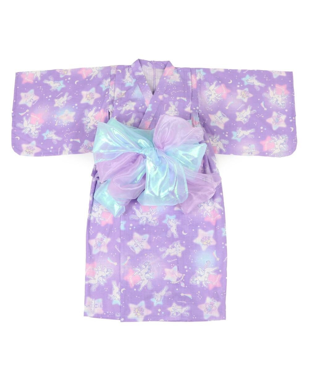Mother garden マザーガーデン 2024 キッズ2WAY セパレート 浴衣 《ユニコーン 星空柄》 110/120/130/140 