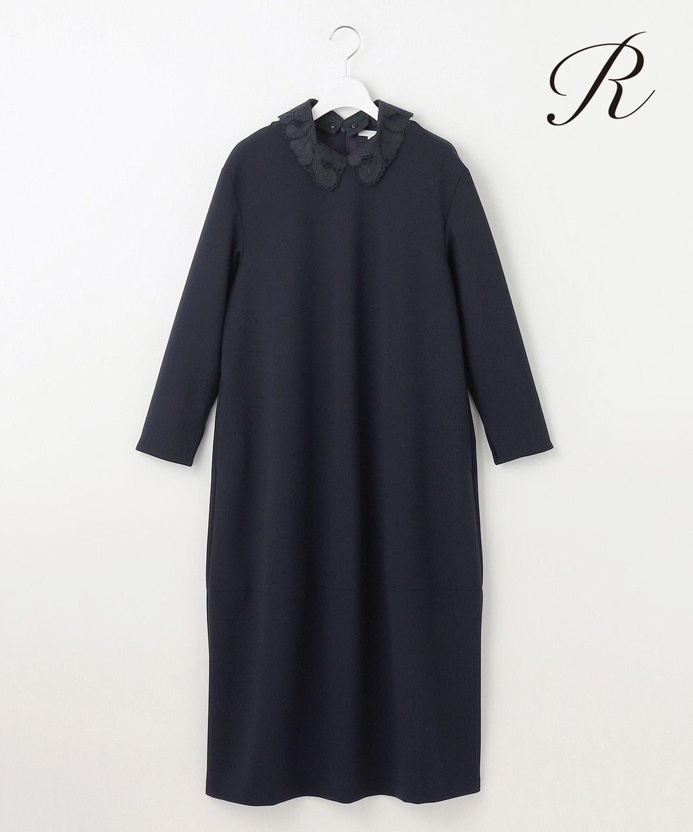 23区 【R(アール)】ダブルクロス レース襟 ワンピース 