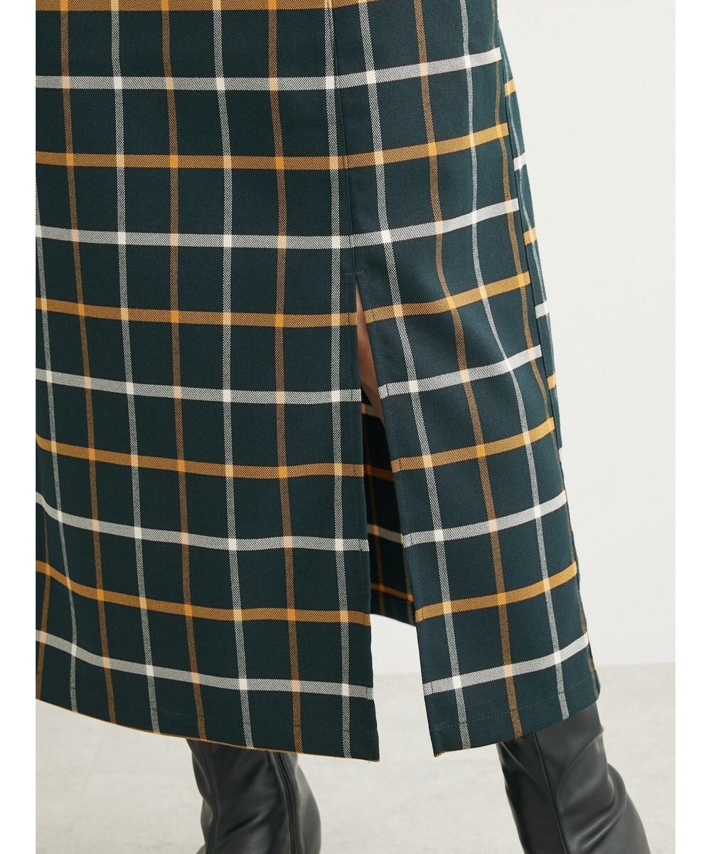 Green Parks ベルトデザインチェックＩラインスカート 