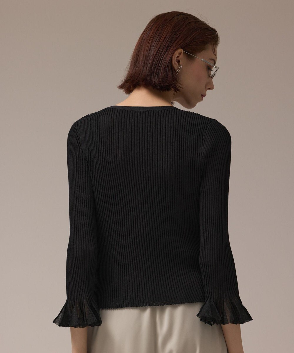 GRACE CONTINENTAL シアーフリルニットカーディガン 