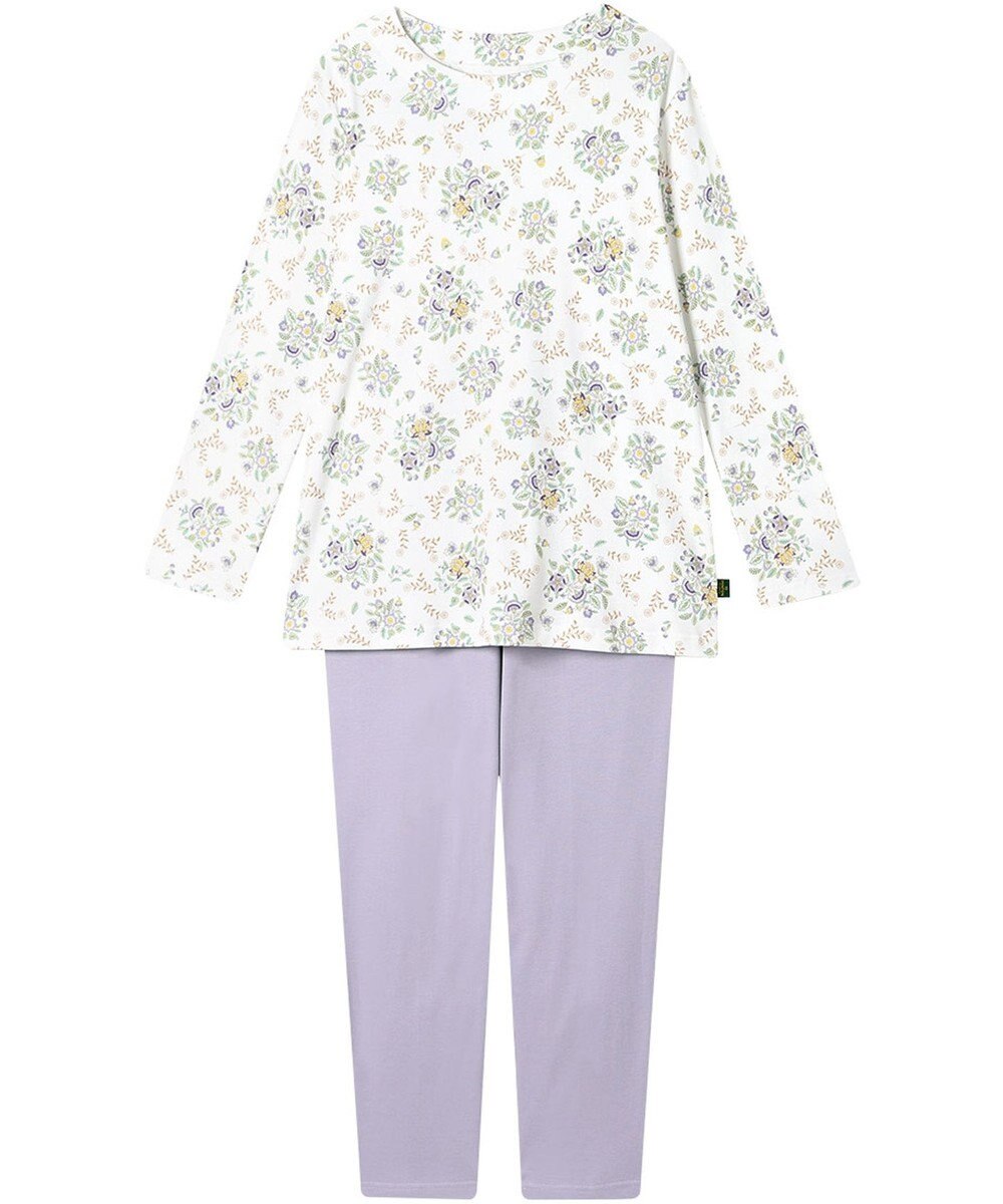 WACOAL ワコール_リラックス＆スリープ パジャマ 綿100%(本体) あったか 長袖 長ズボン ミントン レディース NDW457 /ワコール 